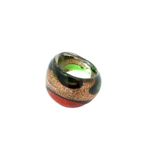 Handmade Glass Acrylic Ring Foliage Autumn Golden Citrus Infinity Band