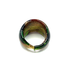 Handmade Glass Acrylic Ring Foliage Citrus Autumn Golden Infinity Band