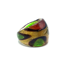 Handmade Glass Acrylic Ring Foliage Citrus Autumn Golden Infinity Band