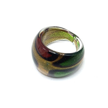 Handmade Glass Acrylic Ring Foliage Citrus Autumn Golden Infinity Band