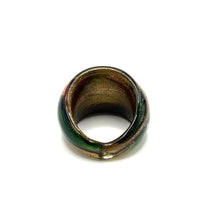 Handmade Glass Acrylic Ring Foliage Golden Citrus Autumn Infinity Band