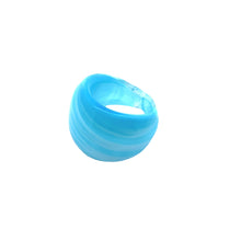 Handmade Glass Acrylic Ring Frost Ocean Serenity Infinity Band