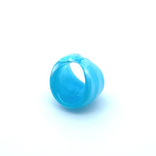 Handmade Glass Acrylic Ring Frost Ocean Serenity Infinity Band