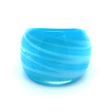 Handmade Glass Acrylic Ring Frost Ocean Serenity Infinity Band