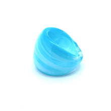 Handmade Glass Acrylic Ring Frost Ocean Serenity Infinity Band