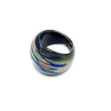 Handmade Glass Acrylic Ring Fusion Aqua Celestial Infinity Band