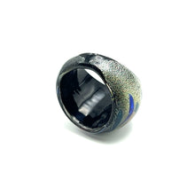 Handmade Glass Acrylic Ring Fusion Aqua Celestial Infinity Band