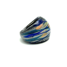 Handmade Glass Acrylic Ring Fusion Aqua Celestial Infinity Band