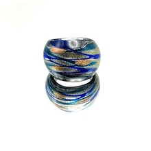 Handmade Glass Acrylic Ring Fusion Aqua Celestial Infinity Band