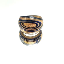 Handmade Glass Acrylic Ring Galactic Elegance Shiny Infinity Band