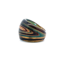 Handmade Glass Acrylic Ring Galactic Gleam Verdant Infinity Band