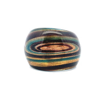 Handmade Glass Acrylic Ring Galactic Gleam Verdant Infinity Band