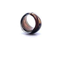 Handmade Glass Acrylic Ring Galactic Harmony Golden Infinity Band