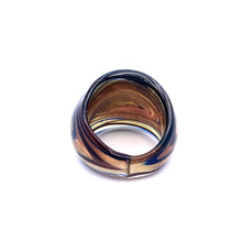 Handmade Glass Acrylic Ring Galactic Harmony Golden Infinity Band