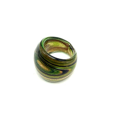 Handmade Glass Acrylic Ring Galaxy Nature's Gilded Infinity Band