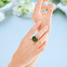 Handmade Glass Acrylic Ring Galaxy Nature's Gilded Infinity Band