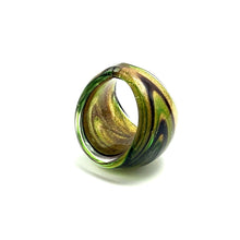 Handmade Glass Acrylic Ring Galaxy Nature's Gilded Infinity Band