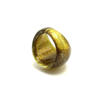 Handmade Glass Acrylic Ring Gilded Aura Luminescence Infinity Band