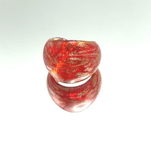 Handmade Glass Acrylic Ring Gilded Brilliance Ember Infinity Band