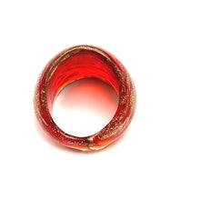 Handmade Glass Acrylic Ring Gilded Brilliance Ember Infinity Band