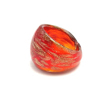 Handmade Glass Acrylic Ring Gilded Brilliance Ember Infinity Band