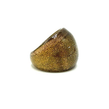Handmade Glass Acrylic Ring Gilded Brilliance Luminescence Infinity Band