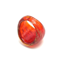 Handmade Glass Acrylic Ring Gilded Brilliance of Ember Infinity Band