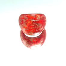 Handmade Glass Acrylic Ring Gilded Brilliance of Ember Infinity Band