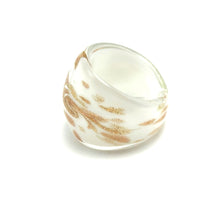 Handmade Glass Acrylic Ring Gilded Delightful Snowfall Infinity Band