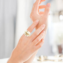 Handmade Glass Acrylic Ring Gilded Delightful Snowfall Infinity Band
