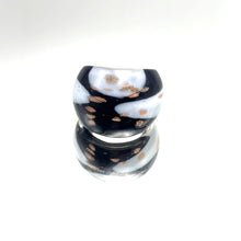 Handmade Glass Acrylic Ring Gilded Elegance Monochromatic Infinity Band