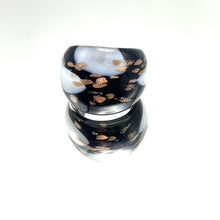 Handmade Glass Acrylic Ring Gilded Elegance Monochrome Infinity Band