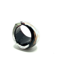 Handmade Glass Acrylic Ring Gilded Elegance Monochromically Infinity Band