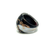 Handmade Glass Acrylic Ring Gilded Elegance Monochromically Infinity Band