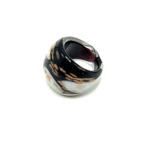 Handmade Glass Acrylic Ring Gilded Elegance Monochromically Infinity Band