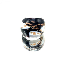 Handmade Glass Acrylic Ring Gilded Elegance Monochromically Infinity Band