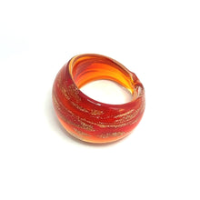 Handmade Glass Acrylic Ring Gilded Ember Brilliance Infinity Band