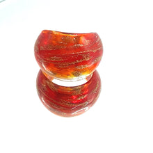 Handmade Glass Acrylic Ring Gilded Ember Brilliance Infinity Band