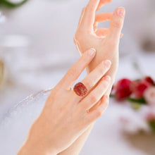 Handmade Glass Acrylic Ring Gilded Ember's Resplendent Infinity Band