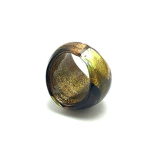 Handmade Glass Acrylic Ring Gilded Foliage Infinity Band