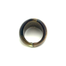 Handmade Glass Acrylic Ring Gilded Foliage Infinity Band