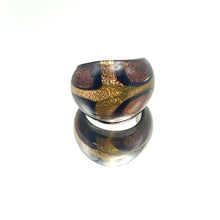 Handmade Glass Acrylic Ring Gilded Foliage Infinity Band