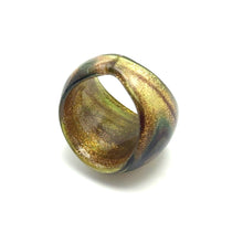 Handmade Glass Acrylic Ring Gilded Galaxy of Nature Infinity Band