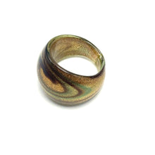 Handmade Glass Acrylic Ring Gilded Galaxy of Nature Infinity Band