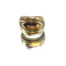 Handmade Glass Acrylic Ring Gilded Galaxy of Nature Infinity Band