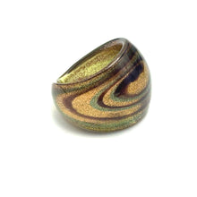 Handmade Glass Acrylic Ring Gilded Galaxy of Nature Infinity Band
