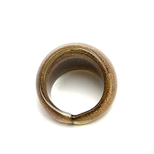 Handmade Glass Acrylic Ring Gilded Luminescent Glow Infinity Band