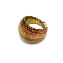Handmade Glass Acrylic Ring Gilded Luminescent Glow Infinity Band