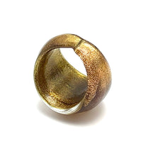 Handmade Glass Acrylic Ring Gilded Luminescent Glow Infinity Band