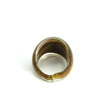 Handmade Glass Acrylic Ring Gilded Luminescent Infinity Band